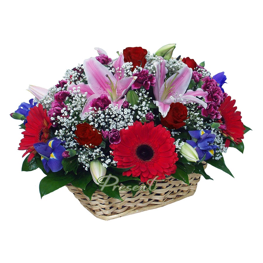 Cesta de flores «Éxito» — inspiración y fe en uno mismo