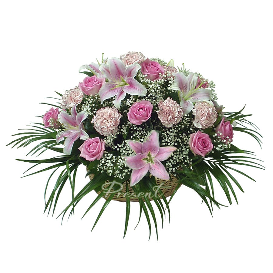 Basket with flowers — express your feelings without words