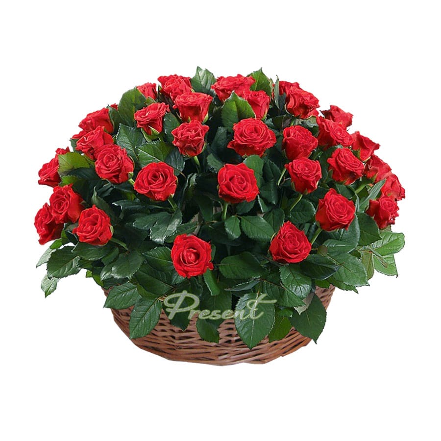 A basket of roses — passion and care in every rose