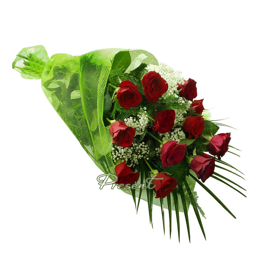 Ramo de rosas con gipsofila — romanticismo y elegancia