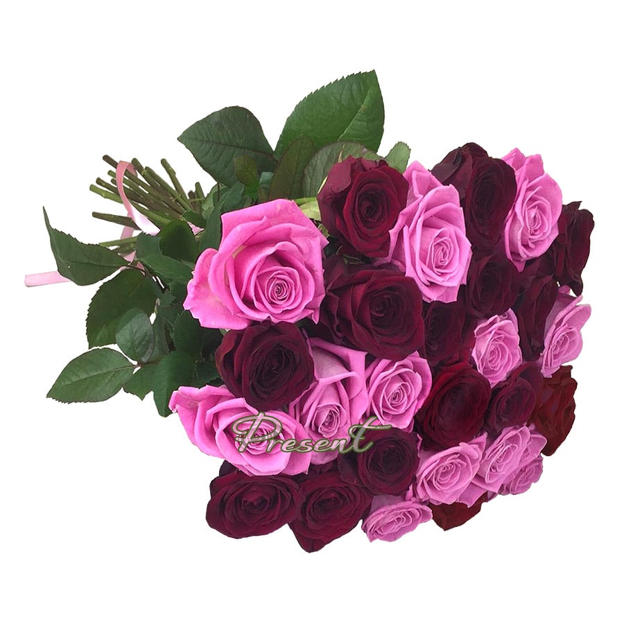 Bouquet of red and pink roses — passion, tenderness, and sincere feelings